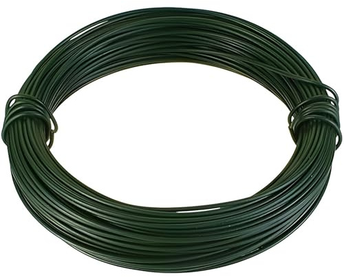 Filo di Ferro Zincato Professionale rivestito di PVC verde, Rotolo di Filo di Ferro Zincato Resistente e PVC esterno, Ideale per recinzioni, giardinaggio,agricoltura, Versatile,duraturo(Ø3,0mm.-20mt.)