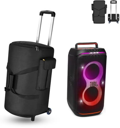 YipuVR Sac à roulettes pour enceinte Bluetooth portable JBL Partybox Club 120, étui de transport de protection compatible avec PartyBox 110/Club 120, avec chariot télescopique (noir)