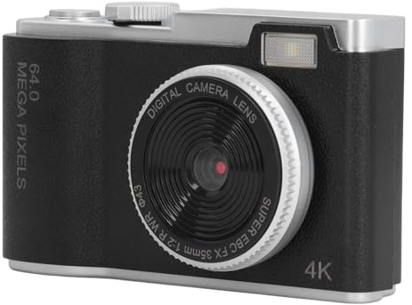 Cámara Digital, 48MP 1080P Pantalla de 2,4 Pulgadas Zoom Digital 16x Enfoque Automático Cámara Antivibración y Disparo con Luz de Relleno, Selfie, Filtros Cámara de Vlogging
