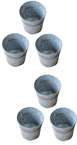 BCOATH 6 STK Sukkulenten Blumentopf aus Zinn Eimer-Blumenhalter verzinkte Pflanzenbehälter Blumenständer für Hochzeit Kannenvase bürodeko büro Dekoration Eiseneimer Eimer Behälter Silver