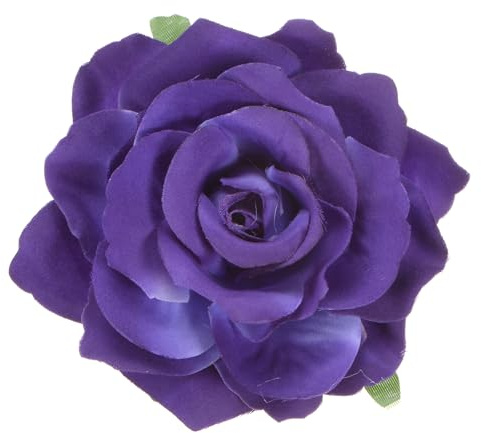 M METERXITY Pince À Cheveux En Forme De Rose 4,33 Violet Foncé | Tissu Floral, Pour Mariage/Accessoires Pour Cheveux De Femmes Pour La Tête [11 Cm]