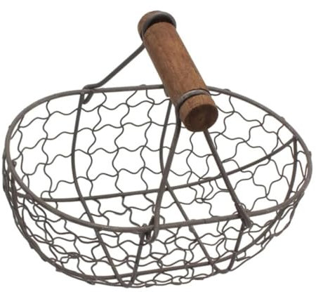 Canasta De Huevos Cesta Para Huevos, Cesta Rústica De Almacenamiento De Huevos Con Mango De Madera, Cesta Vintage, Soporte Para Huevos De Cocina Hueveras Huevera