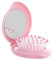 Dimeho Mini spazzola per capelli con specchio spazzola per capelli per borsa pieghevole specchio da viaggio specchio compatto pettine rotondo portatile tascabile spazzola per capelli per donne (rosa)