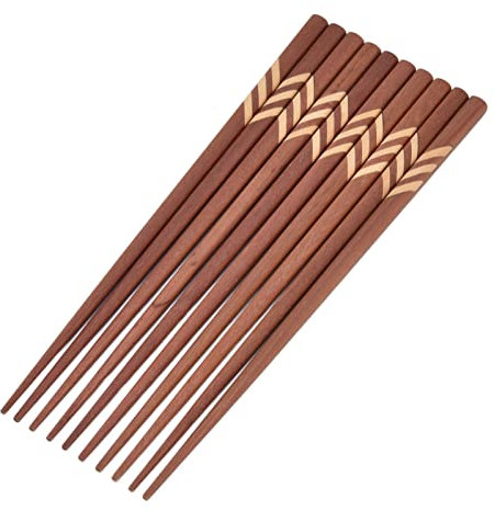 Wooden Chopsticks Set for Japanese Dining, Red Sandalwood and Boxwood, Reusable with Elegant Gift Box