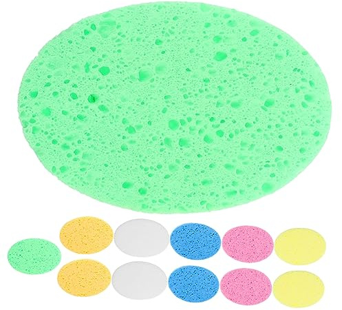 NULYLU 12pezzi Spugnette Viso Ovali in Cellulosa Per Donne Spugne Pulizia Profonda e Detersione Viso Assorbenti e Delicate Per Rimuovere Trucco e Esfoliare Pori Facili Da Usare e Portatil