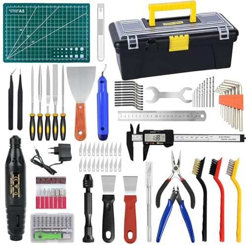 3D Printer Tool Kit, 136 Pieces Model Post-Processing 3D Printer Tool Kit, Nozzle Cleaning Set, Deburring, Removal Tools, Cleaning Needles, Tool Kit for All 3D Printers