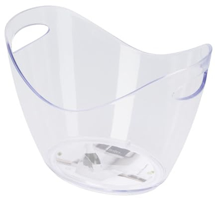 Clear Plastic Champagne Bucket with Handles | Oval Drinks Ice Bucket Party Cooler for Wine, Beer & Cans | Ideal for Celebrations, BBQs & Gatherings