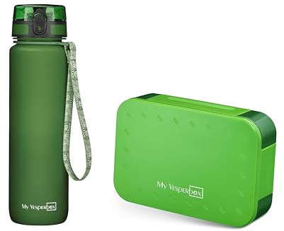 My Vesperbox - Mini Lite Set – Bento Box & Trinkflasche 750ml – Lunchbox mit variablen Fächern – Brotdose für Kinder – auslaufsicher, BPA-frei – ideal für Schule & Kindergarten