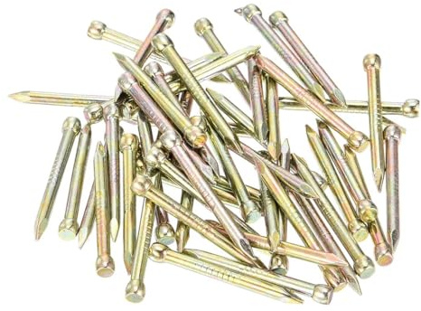 Unifizz 50pcs 25mm Finishing Nails Carbon Steel Headless Nails for Picture Hanging, Small Hardware Nails for Wood Frame, Wall Trim, Baseboards and Art Projects,Color Zinc