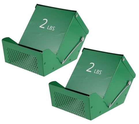 Gatuida 2set Pet Feeder for Small Animals Lid Metal Construction Large Capacity Bunny Food Dispenser Suitable for Outdoor Use and Feeding Guinea Pigs Rabbits and Chinchillas