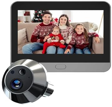 BAPPRJJ Peephole Doorbell Camera FHD 3MP 4.3Inch Door Bell Eye Camera PIR Motion Detection Home Security Video Doorbell(DoorBell No SD Card)