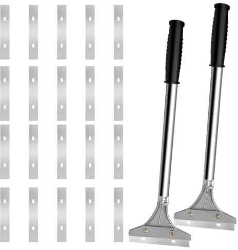 Wallpaper Scraper Tool Set, 2 Pack Heavy Duty Scraper with 20 Replacement Accessories, Multi-Surface Paint Scraper for Wallpaper Removal, Floor Stripping, Window Cleaning, DIY Projects