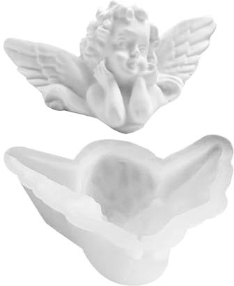 Engels Silikonformen,3D Engels Gips Kerzenform,Antihaft Silikon EngelsFondant Formen, Silikonformen Gießformen Weihnachten Zum Gießen Als Heimdekorationen,10,5x6,5x3,3 Cm