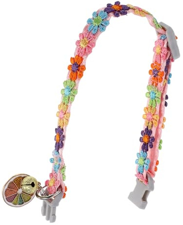 JOINPAYA Elastisches Spitzen Katzenhalsband Mit Buntem Blumen Design Verstellbar Hautfreundlich Leichtes Welpenhalsband Für Haustier Party Und Outdoor