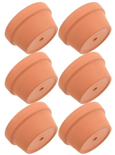 Abaodam Lot de 6 Mini Pots en Terre Cuite Rouge 11X6 CM Jardinières en Céramique pour Succulentes et Cactus Pots de Pépinière Respirants à Absorption D’Humidité pour Intérieur et