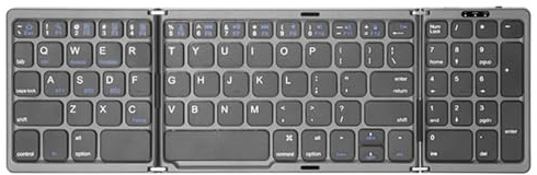 KssogOBOE Wireless Folding Keyboard With Numeric Keypad Compatible With Android Phone Travel Computer(3 fold Gray)