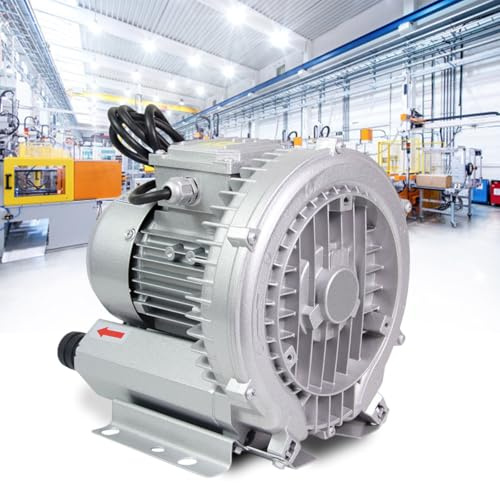 Soffiante Rigenerativa 23-50m³/h, Soffiante ad Anello Alta Pressione in Lega di Alluminio, Monofase 220V per Usi Industriali Multipli 350W