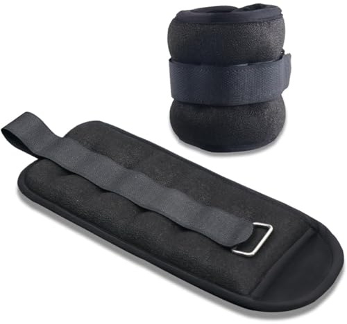 Gewichtsmanschetten Fuß und Handgelenk, 2er Set (0,5kg x 2 / 1kg x 2 / 5kg x 2) Gewichte für Beine und Arme, Gewichtsmanschetten für Fitness, Bewegung, Laufen, Joggen, Yoga