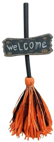 Häxa kvast – animerad upplyst flytande halloween dekoration rekvisita | 30 tum animerad häxa kvast med rörelsesensor ljus ljud och flytande effekt för halloween inomhus utomhus dekor