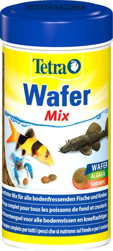 Tetra Wafer Mix - Fischfutter für alle Bodenfische (z.B. Welse) und Krebse, für gesundes Wachstum und Vitalität, 250 ml Dose