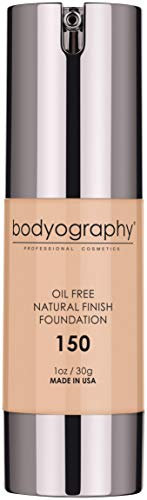 Bodyography Matte Foundation Makeup (leichtes Medium Nr. 150) Ölfreier Anti-Aging-Salon Natürliches Finish mit Vitamin E, C, Antioxidantien | Vegan, glutenfrei, parabenfrei, 1 Unze
