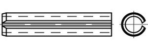 DIN 7346 Federstahl Spannstifte (Spannhülsen), leichte Ausführung - Abmessung: 2x22 (200 Stück)