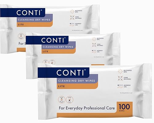 Synergy Health Conti Lite Economy Dry Patient Cleansing Wipes (3 Packs of 100)