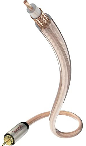 inakustik – 00308221 – Star Mono-Subwooferkabel | Hochwertiges Subwooferkabel mit 6,0mm Kabeldurchm. | 2,0m in Transparent | Dichtes Abschirmgeflecht gegen äußere Störeinflüsse - vergoldete Kontakte