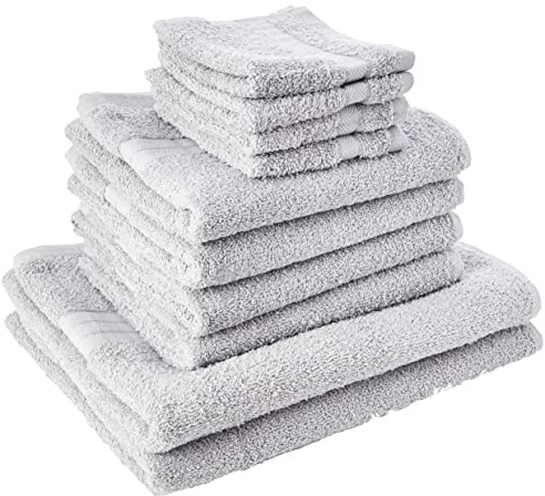 Highams morbido asciugamani Set Regalo, Cotone, Grigio Argento, 10 pezzi