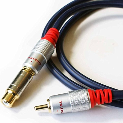 CableFinder Rallonge RCA/Phono mâle vers femelle Coaxial numérique Caisson de basses audio 20 m