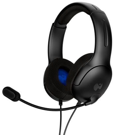 PDP Gaming LVL40 Stereo Headset with Mic for PlayStation, PS4, PS5 - PC, iPad, Mac, Laptop Compatible - Noise Cancelling Microphone, Lightweight, Soft Comfort On Ear Headphones, 3.5 mm Jack - Black