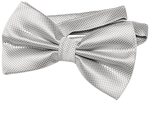 DonDon Noeud papillon pour homme 12 x 6 cm avec crochet déjà lié et réglable - argent