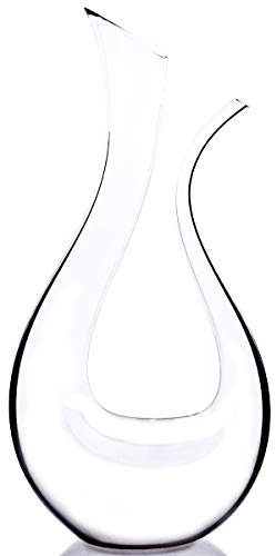 KUANDARMX Multifuncional Wine Decanter Aerator Forma de U sin Plomo Vidrio Cristal Garrafa de Vino Botella de Vidrio Grado 800ML para los Amantes del Vino. Moda, White