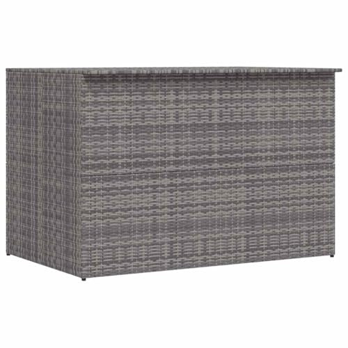 vidaXL Gartenbox Auflagenbox Kissenbox Kiste Gartentruhe Truhe Box Aufbewahrungsbox Auflagenkiste Garten Grau 150x100x100cm Poly Rattan