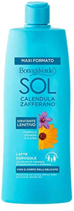 Bottega Verde - SOL Calendula Zafferano, Latte Doposole Viso e Corpo, 200 ml, Idratante e Lenitivo, Arricchito con Estratti di Calendula e Fiori di Zafferano, Profumo Ambrato, per Pelli Delicate