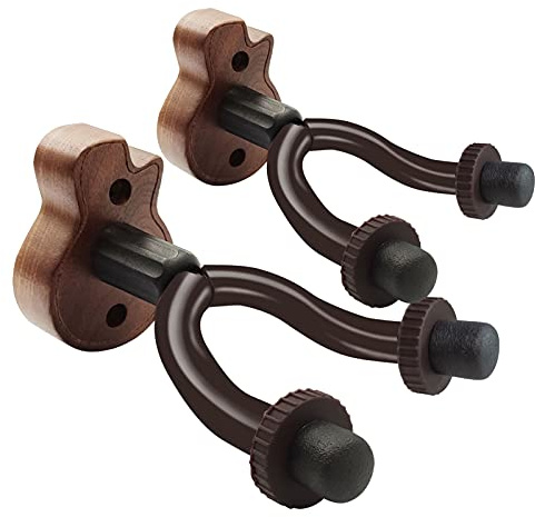 TTCR-II 2 Stück Gitarren Wandhalterung, Holz Gitarrenhalter Wand Gitarrenständer Gitarrenhalterung Gitarren Haken für Akustische Elektrische Klassische Bassgitarre Violine Ukulele Wandhalterung