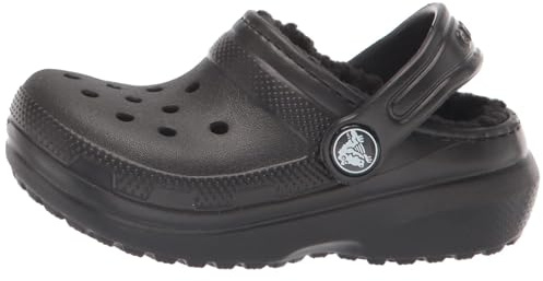 Crocs Unisexe Enfant Classic Lined Clog K Sabots, Black/Black, 38/39 EU