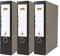 Idena 90081 - Ordner für DIN A4, 8 cm breit, Wolkenmarmor, schwarz, 3 Stück