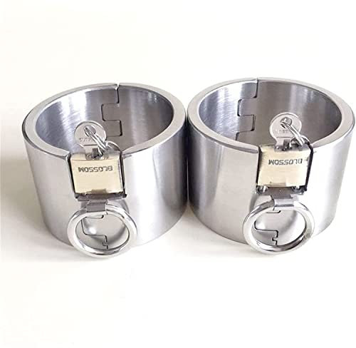 ROLOL 1 Paar Restraint Metall Sex Handschellen mit Vorhängeschloss, SM Restraint Fesseln Handgelenk Übergewicht Stahl Handcuffs für Paare -Handschellen (Color : Female)