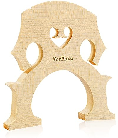 MorMoxe Cello Bridge 1/2 Size - Hand-Carved Maple, Direct Fit, Fully Adjusted - Expertly Handcrafted & Polished for Perfect Fit - Easy Installation - Replacement Accessory for Cello Parts