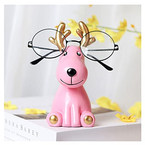 Sunglasses Holder Deer Shape Spectacle Holder Resin Eyeglass Holder Animal Tabletop Display Stand Eyeglass Eyewear Retainer for Women Men Sunglasses Organiser (Colour: Pink)