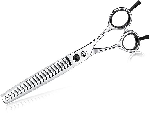 Purple Dragon 7 Zoll Chunker Schere für Hunde, Hund Dünnschere, hergestellt aus japanischem 440C Edelstahl, Rechtshändige Hundehaarschere für Hundefriseur und Anfänger