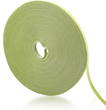 Magrimaxio 20m x 10mm Attache Plante Grimpante Vert, Plantes Bande de Fixation Reutilisable, Attaches de Plantes Vertes Rouleaux de Ruban en Nylon pour Grandes Plantes Piquets Greffes et Lissage