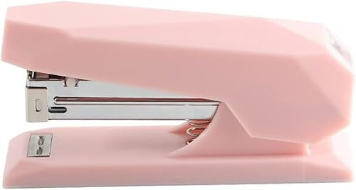 Niedlicher Hefter Tragbarer Handhefter, niedlicher, kreativer Hefter mit Farbbindung, tragbarer Hefter, kleiner Mini-Hefter, müheloser Hefter Bürobedarf (Color : Pink)