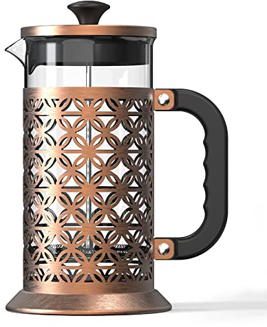GaRcan Beste French-Press-Kaffeemaschine 34oz, Kaffee-French-Press, Kaffee- und Teekanne, 5 Schichten Filterelement, Zwei-Wege-Wasserauslass