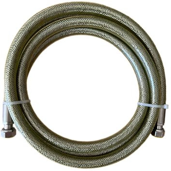 Tubo Gas Flessibile 1 Metro 1/2 FF Inox Certificato EN 14800 | Per Cucina a Gas, Piano Cottura, Fornelli | GPL e Metano | Guarnizioni Incluse