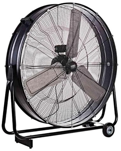 Generico CFG EV102 Uragano 100 Ventilatore Industriale Carrellato, 2 Velocità, Diametro 10 cm, 500W, Metallo Nero