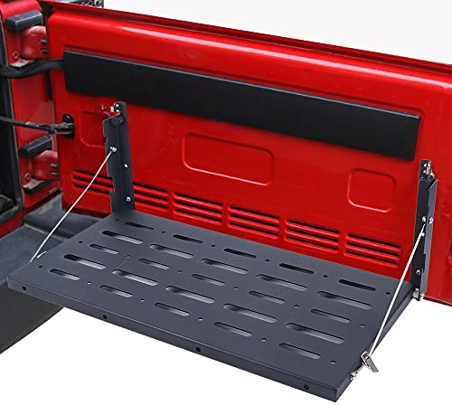 Fällbart bord, baklucka, Tailgat, bord, lastrumshållare, metall, fällbart bord, matbord, baklucka, hylla, av metall, klaffel, multi-purpose campingbord, fällbart matbord, stav, 60 × 31 cm