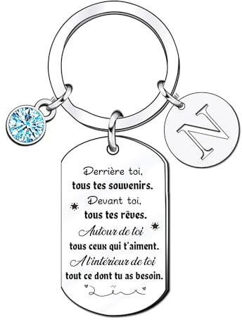 KJKJKJ 26 A-Z Lettre Initiale Cadeau Porte-clés,Femme Homme Porte -Clef Cadeau,Anniversaire Cadeau,Original Cadeau,Cadeau de Motivation Cadeaux pour les Amis,Graduation Cadeaux