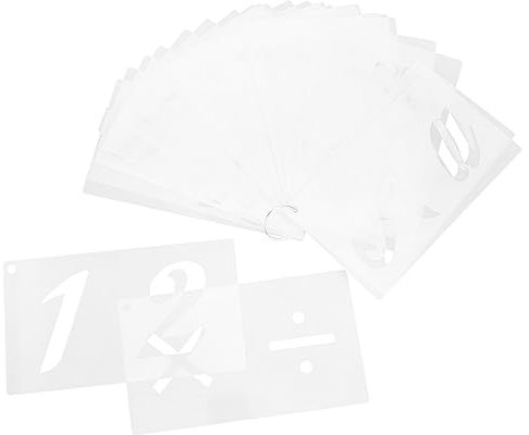 SEWOART 40 Blatt Schriftschablonen-set Alphabet-schablonen Zum Malen Auf Holz Stoff Feiertags-kreidetafel-schablonen Einfach Zu Verwendendes Pet-material Basteln